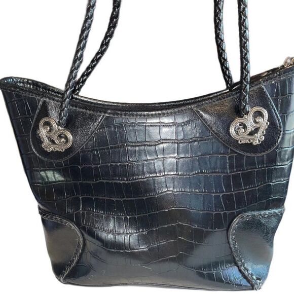 Western Black Crocodile Embossed Shoulder Handbag Purse - Picture 2 of 16